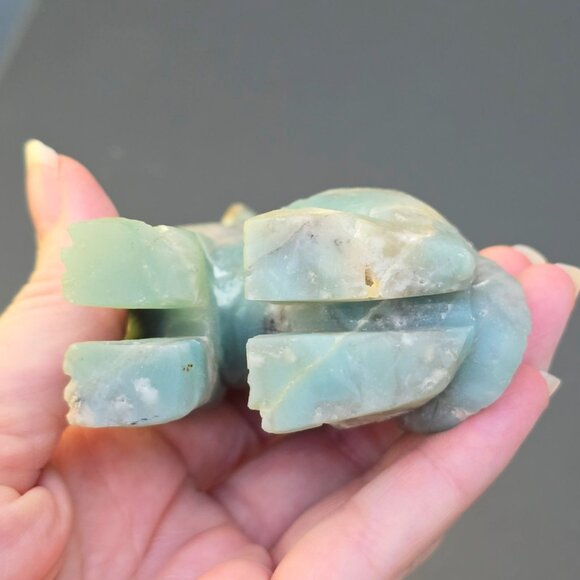 Amazonite & Quartz Cat Figurine | 324g Crystal Sculpture | Healing Animal Totem - Picture 14 of 17